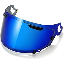 RIDERCO VAS-V MAX Face Shield, Helmet Visor Replacement Compatible with Arai RX7X RX7V NEO XD Regent-X Corsair-X Quantum-X Signet-X DT-X Defiant-X Astro-GX, Revo Blue, Day Use Only