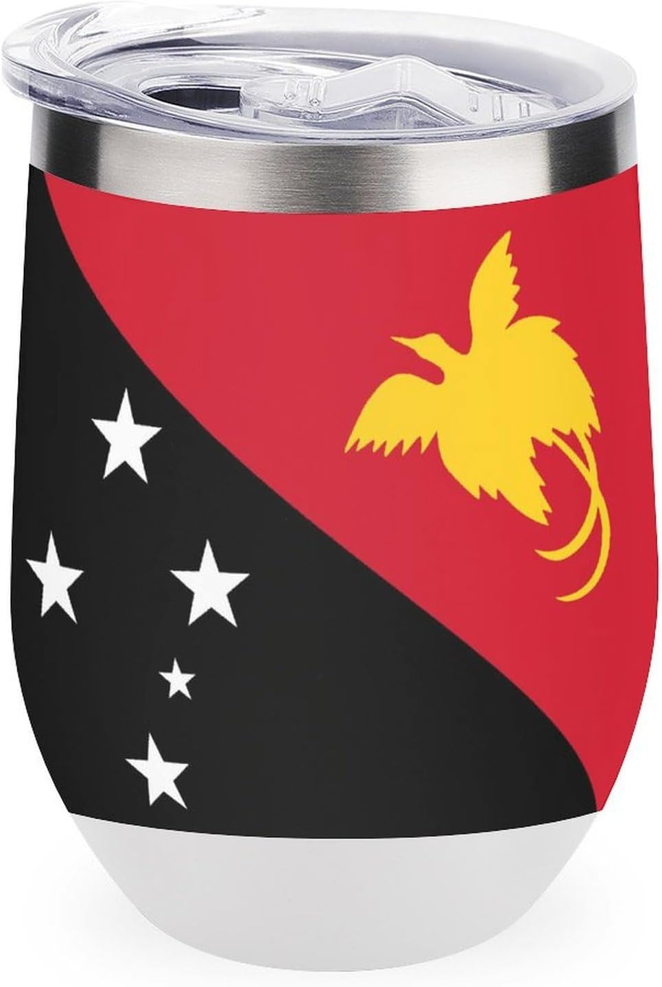 Flag of Papua New Guinea Insulated Drinking Cup Stainless Steel Coffee Mug Wine Tumbler with Lid 12OZ