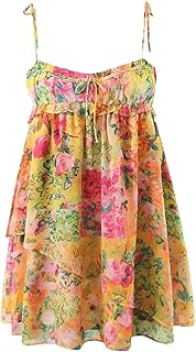Women Corset Flower Print Spaghetti Strap Mini Dress Backless Skater Holiday Robe Slip Dress - Buy now
