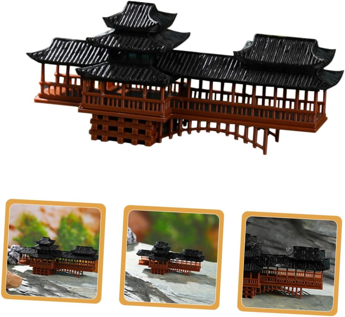 IMIKEYA Bonsai Decoration Micro Landscape Bridge Antique Plastic Decor