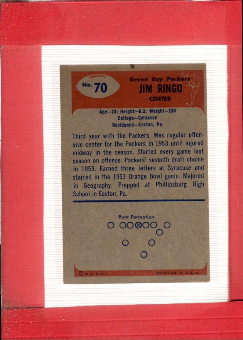1955 Bowman #70 Jim Ringo EX Excellent RC Rookie Green Bay Packers Football