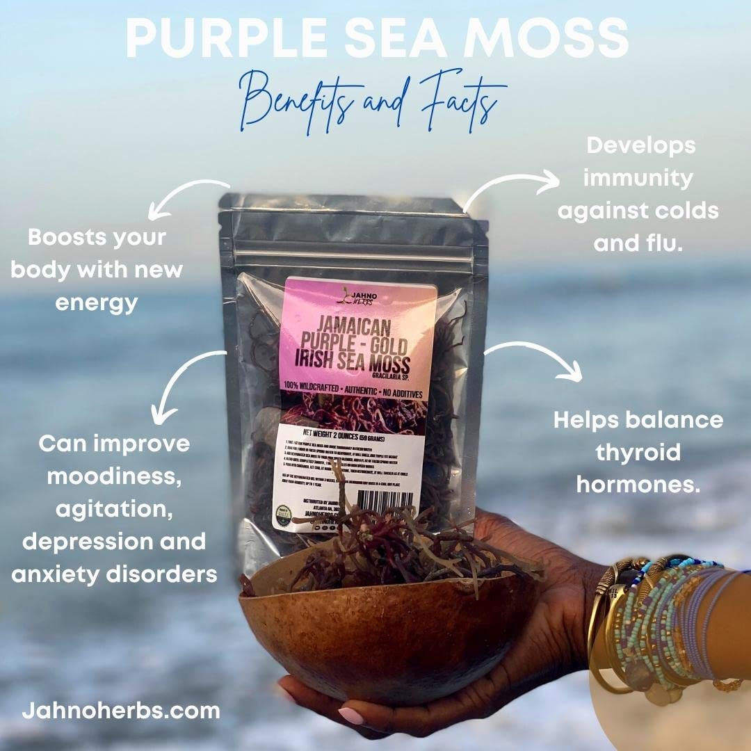Purple Gold Irish Sea Moss Thick, wildcrafted 2oz Origin: Jamaica