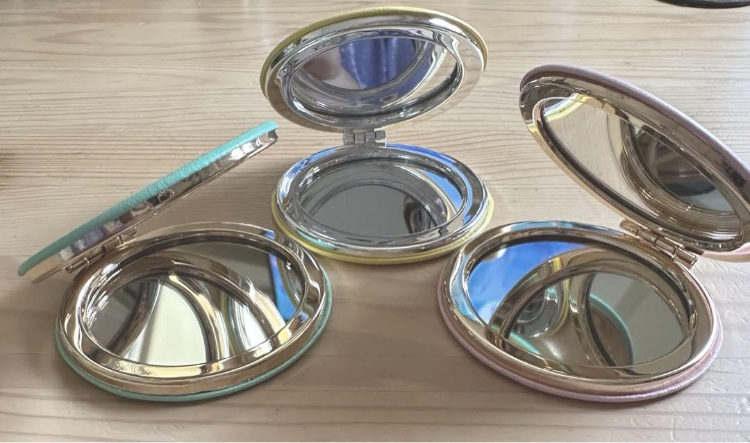 Amazon.co.jp: 2色セット 皇居 手鏡 ダブルミラー ブルー ピンク