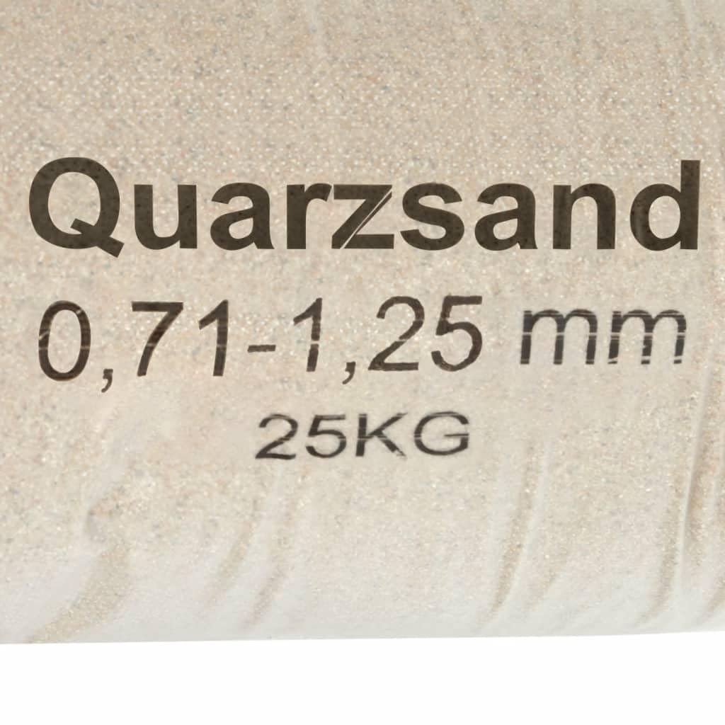 Arena de filtro de 25 kg de arena de cuarzo de grano 0,71 – 1,25 mm para filtros de piscina y jacuzzi, filtración de agua eficiente, inodoro, químicamente inerte, adecuada para sistemas de