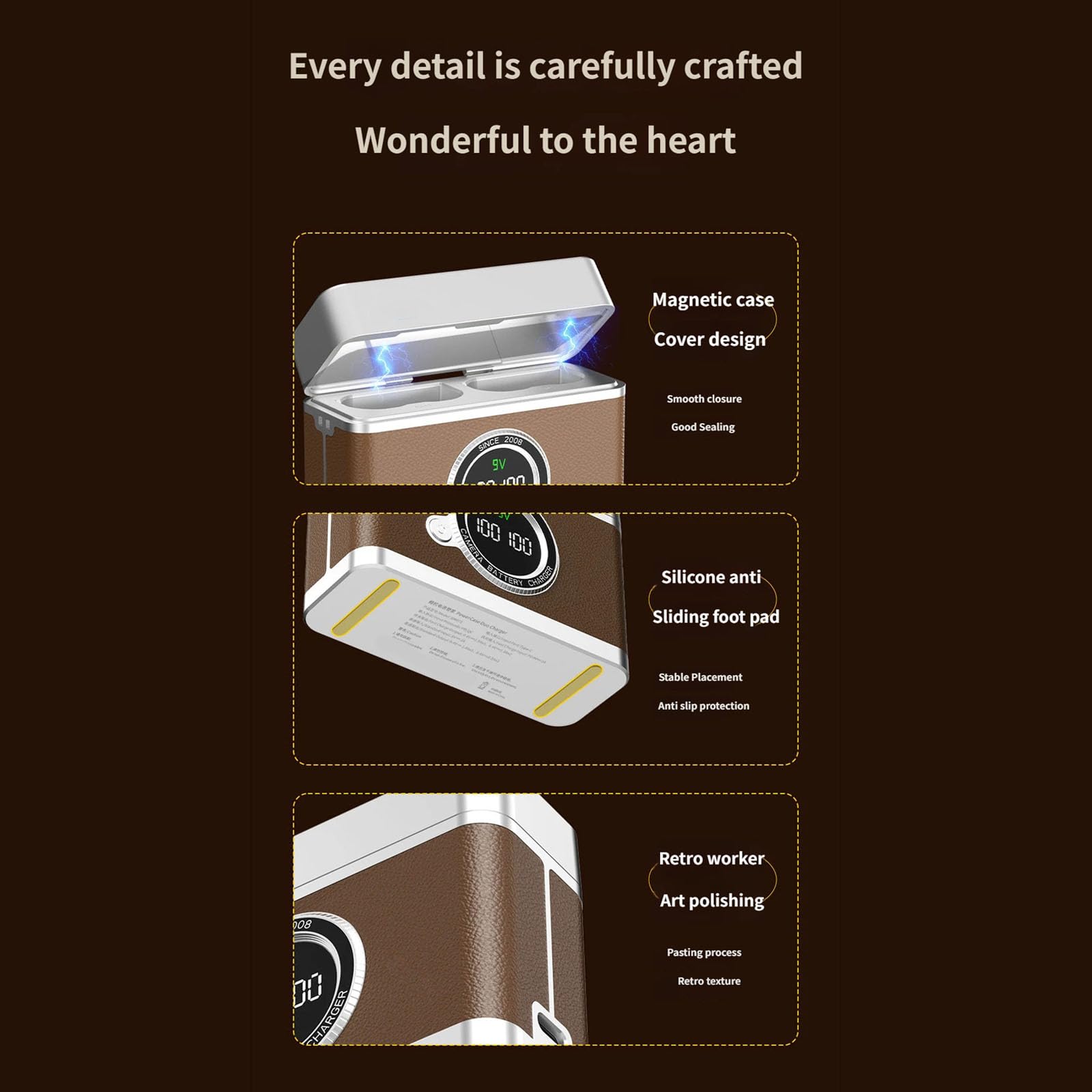 W235 USB C - Cargador de batería para cámara con indicadores LED, color