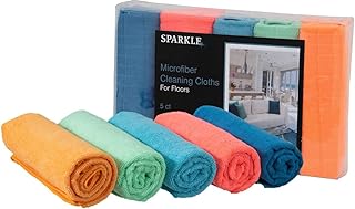 Superio Microfiber Squeegee Mopping Towel Extra Large Miracle Cloth Streak Free Floor Cloth 20x30 House, Kitchen, Bathroom, Car Multi Colored, 5 Pack