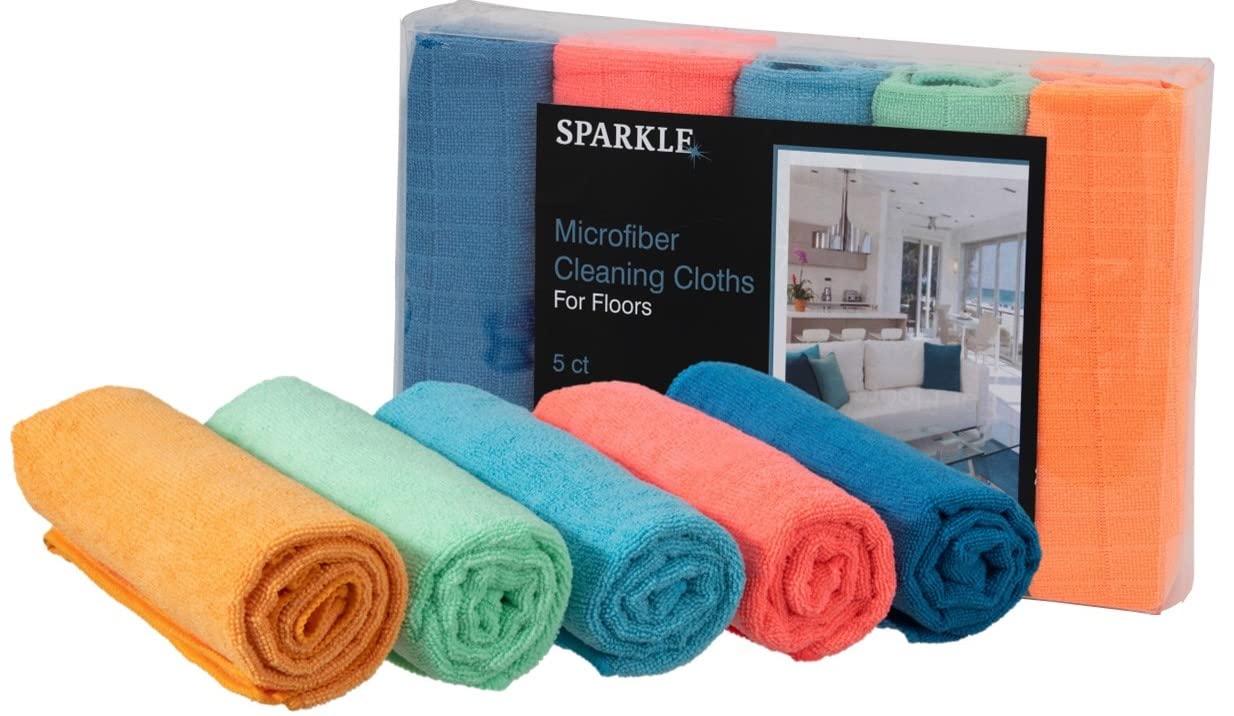 Superio Toalla de Microfibra para Fregar, Extra Grande, Tela milagrosa sin Rayas, 20 x 30 Pulgadas, para casa, Cocina, baño, Coche, Multicolor, Paquete de 5