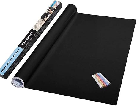 Lependor Thickened Waterproof Chalkboard Printed Wall Paper Wall Dry Erase Self-Adhesive Blackboard Sticker - Blackboard Decal Vinyl Wall Sticker Board Wallpaper 78.7 17.7