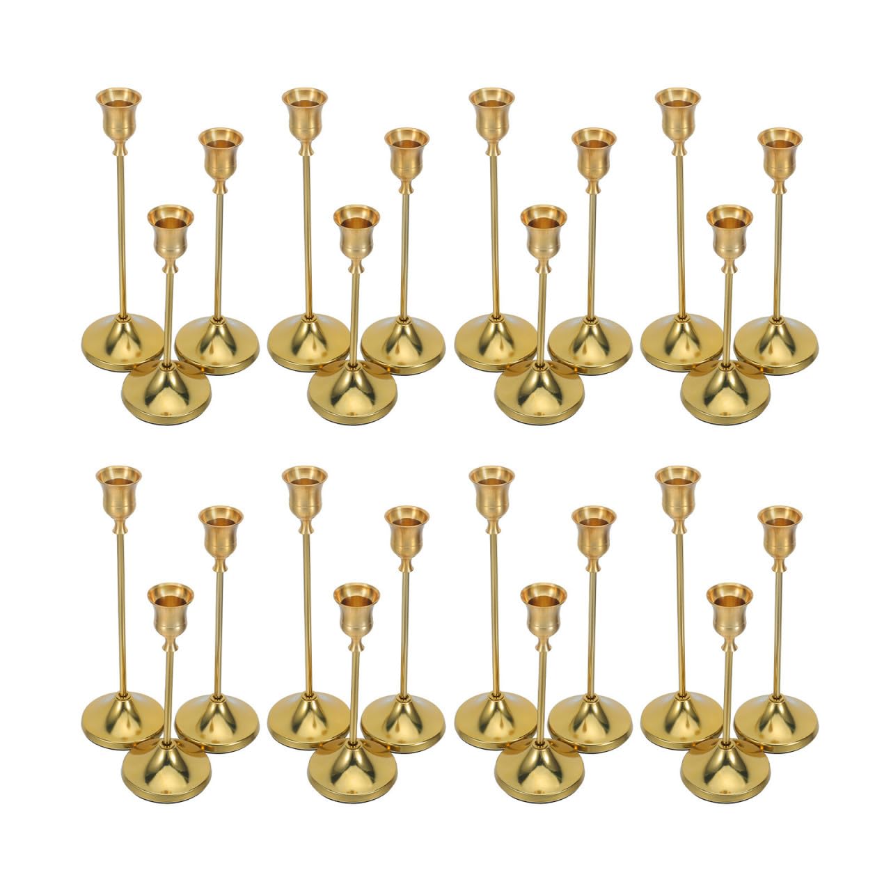 30 Stück Vintage Durchmesser in Kerzenhalter aus Aluminiumlegierung Kerzen Satz Gold Stabile Basis und Dekoratives Mittelstück mit 3/4 Konischen Passend für für Wohnkultur