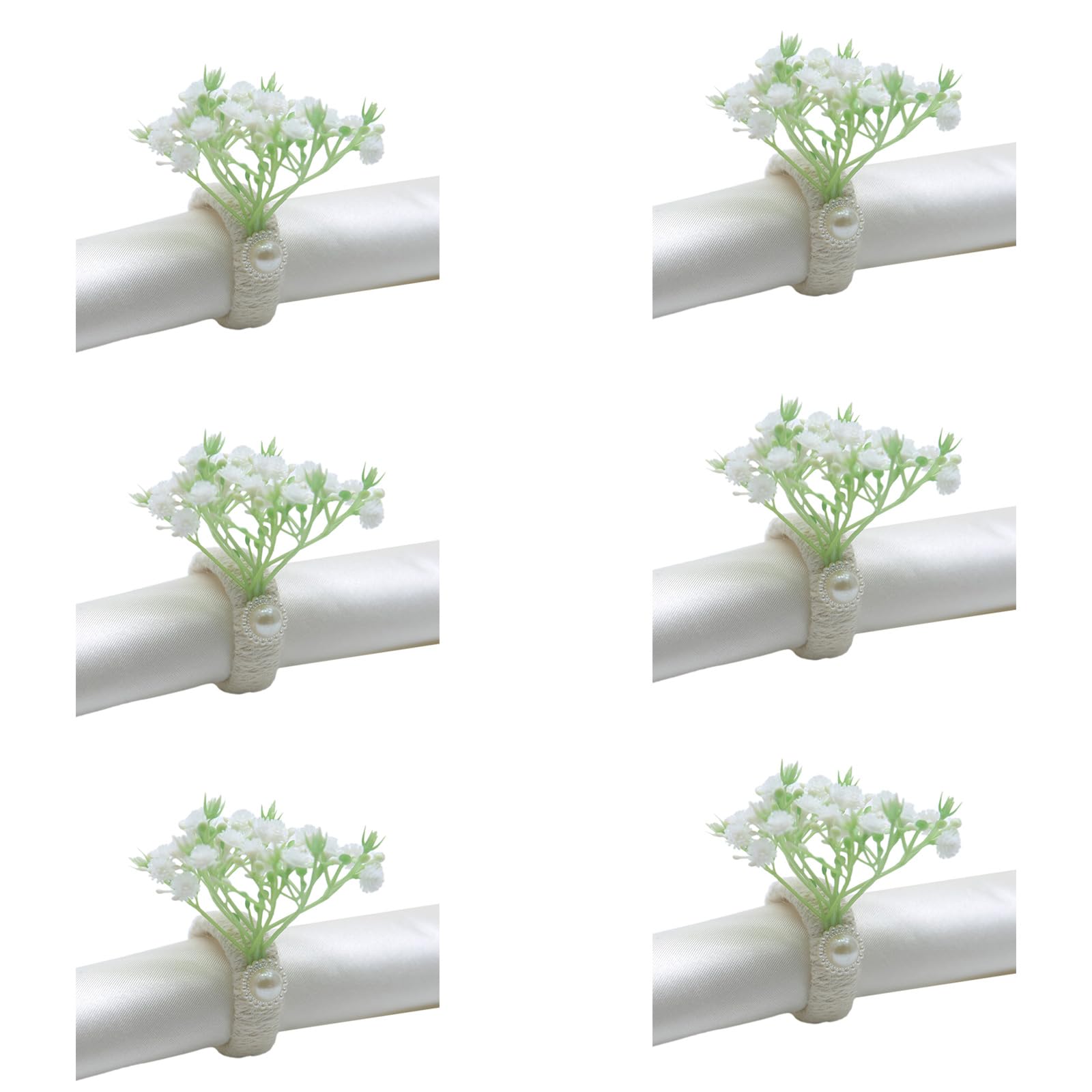 Kalttoy 6Pcs Artificial Green Leaves Napkin Rings Party Serviette Buckles Napkin Holder Simple Wedding Table Decoration for Daily Serviette Buckles Dining Table Accessories
