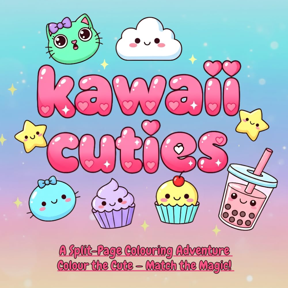 Kawaii Cuties: A Split-Page Colouring Adventure Colour the Cute — Match the Magic!
