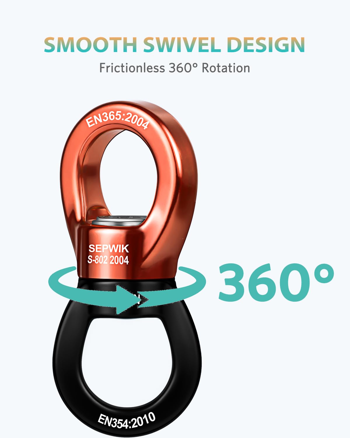 SEPWIK Swing Swivel, 35KN Swing Spinner, 360° Safety Rotational Device Hanging Accessory for Hanging Hammock Web Tree Swing - Image 2