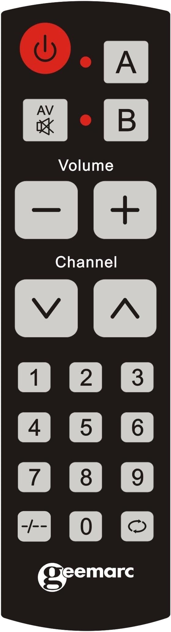 Geemarc Easy Universal Remote Control with 20 Programmable Buttons for TV (Requires Original Remote for Pairing)