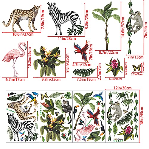 Vinilos Decorativos Animales Salvajes con Plantas Verdes miniatura 2