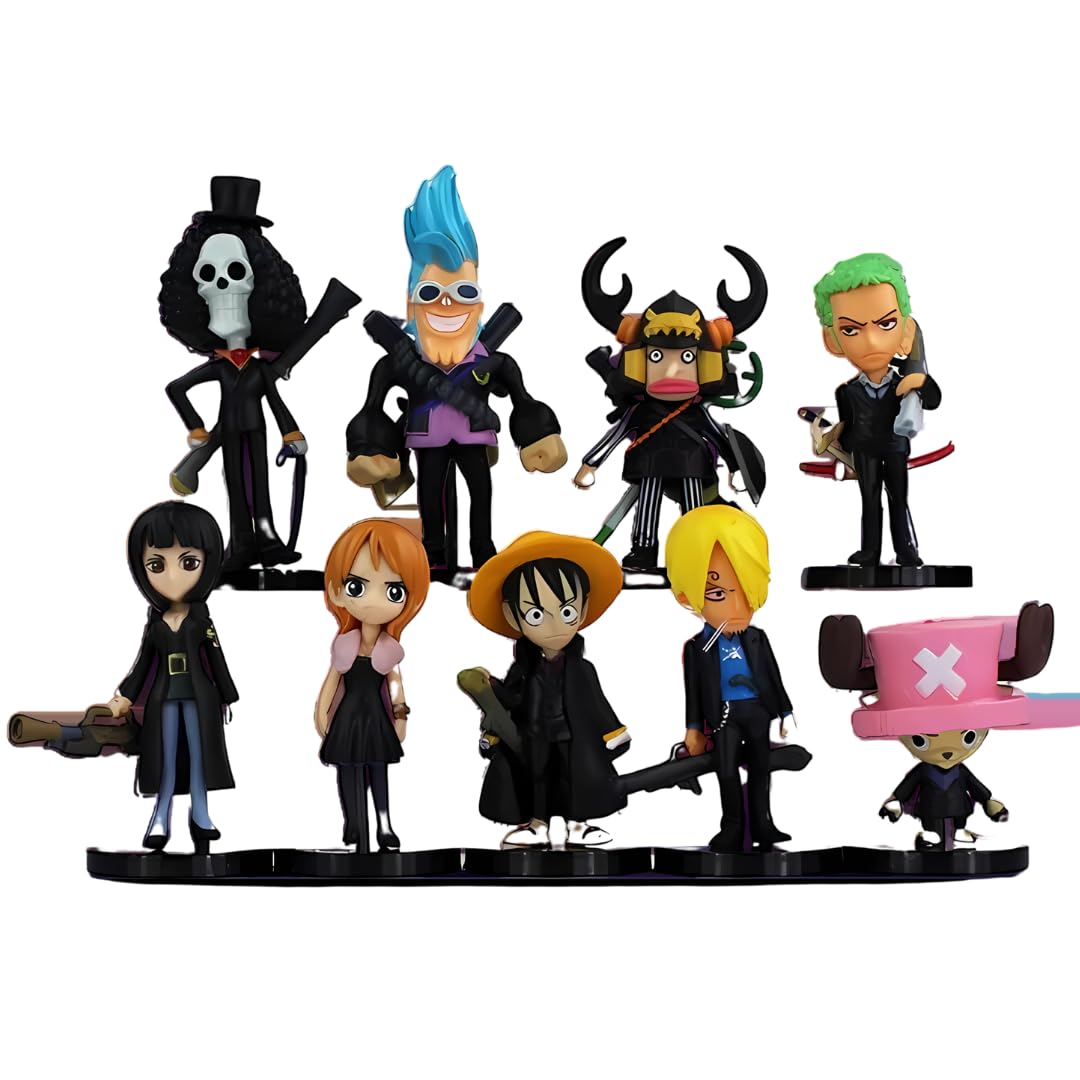 Onepiece Action Figure Set of 9 Chibi Figures Featuring Luffy