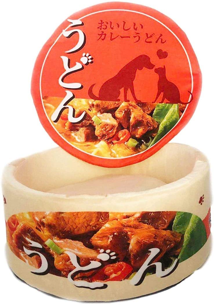 Instant Ramen Bowl Hundebetten Instant Nudelhundbett niedliche Hundebett, Udon Cup Nudelnest, geeignet für große Hunde/Katzen/kleine Hunde, 50 * 20 cm