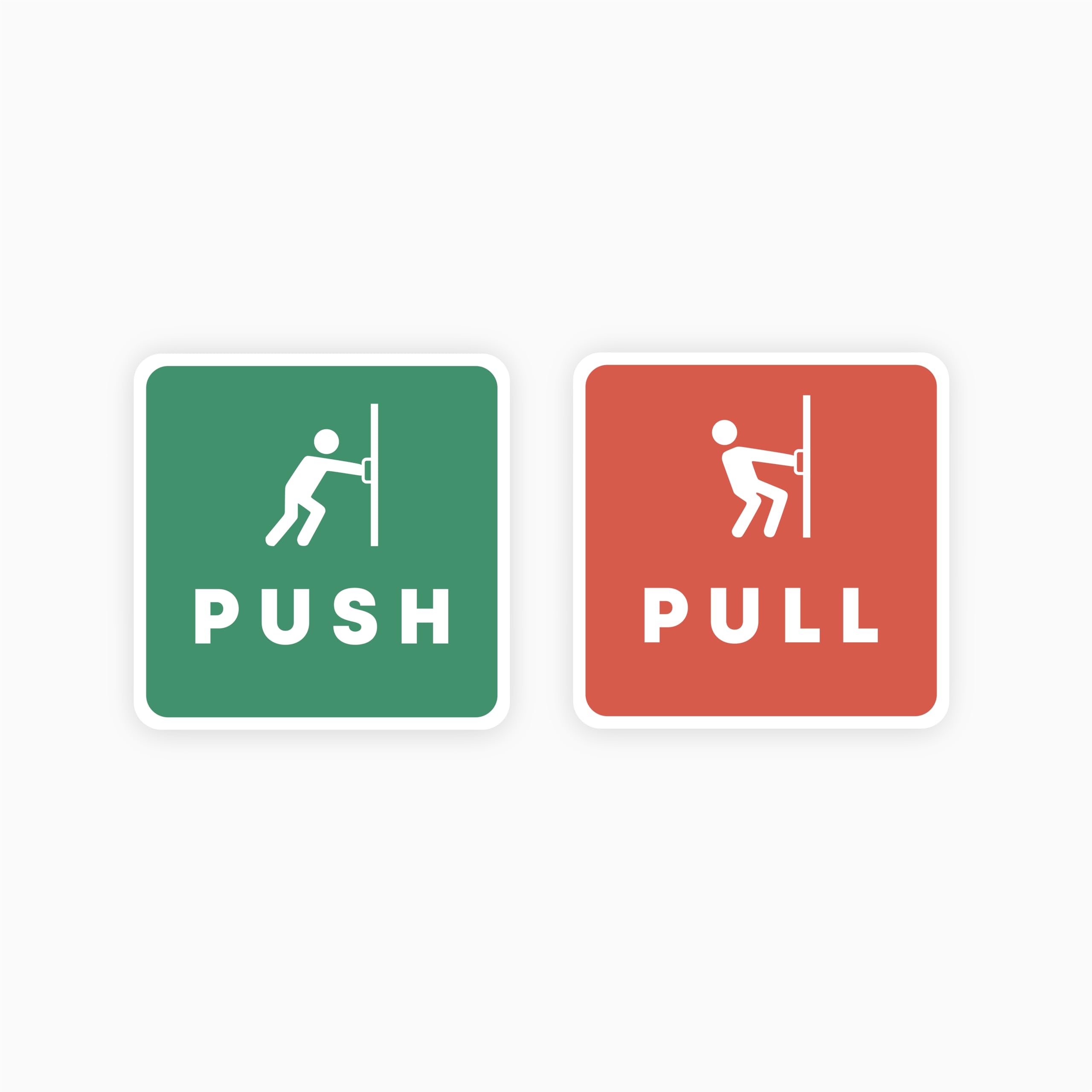 TOPTAG Push Pull Door Sticker, Digital Vinyl Self-Adhesive 6.5 Inches Door Sign Sticker for Office, Stores, Cafe, Hotel, Restaurant, Business & Shop (Square)