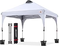 Vista 24 de ABCCANOPY - Toldo desplegable de 10 x 10 pulgadas, para exteriores, portátil, ideal para la playa; toldo con bolsa de transporte con ruedas, 4 sacos