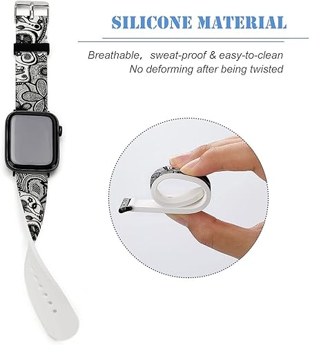 Vista 273 de Correa de reloj de silicona suave compatible con Iwatch Correa deportiva para hombres/unisex/jóvenes compatible con Iwatch Series