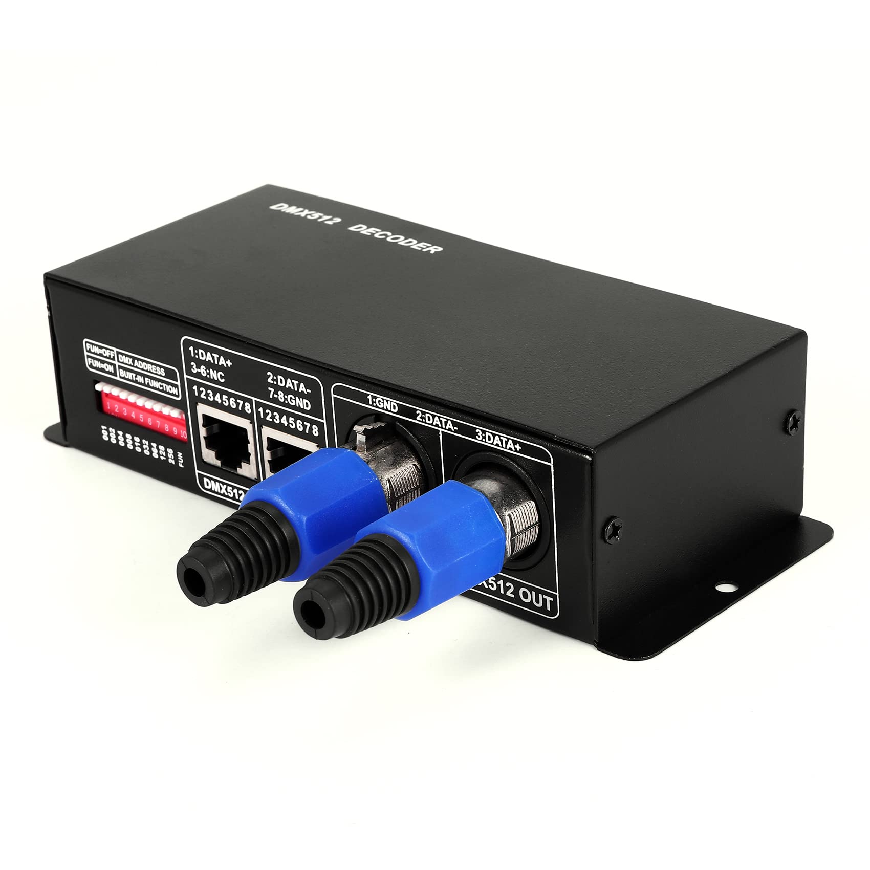 Papiivan Black Dmx 512 4Ch X 8A Decoder Led Controller 4 Channel Driver Rgbw Led Tape Dc 12V - 24V