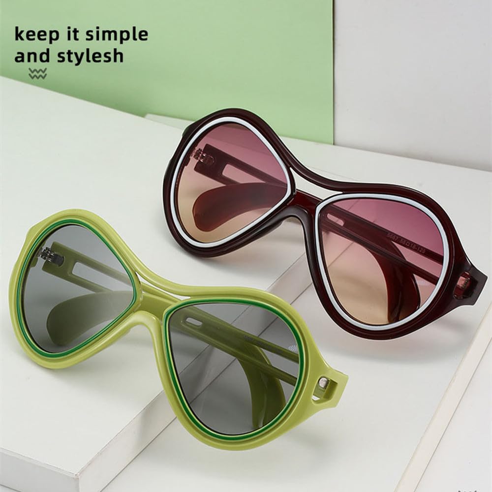 Gafas de sol ovaladas grandes para hombre y mujer, estilo punk, para exteriores, modernas, para conducir, andar en bicicleta, con protección solar y protección UV400