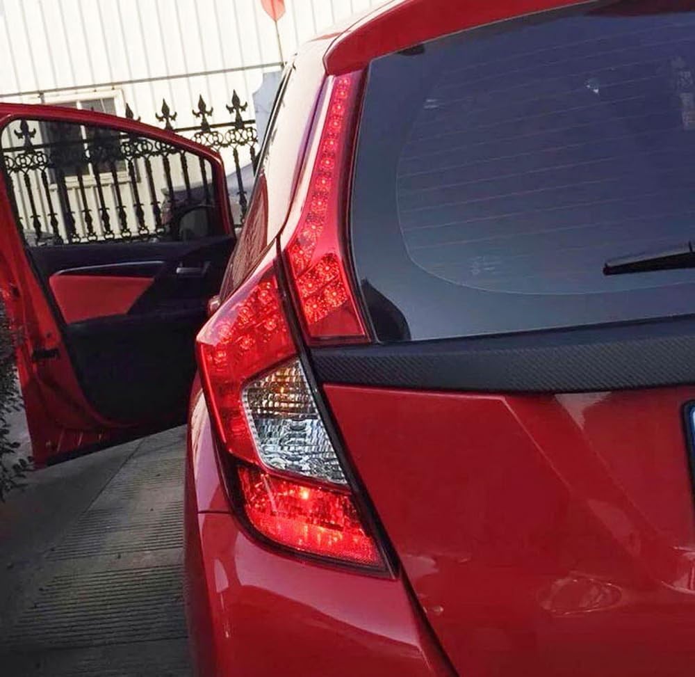 iJDMTOY Red Lens LED Rear Side Pillar Tail/Brake Lamps Compatible With 2015-20 Honda FIT, OEM Replacement Powered by 14 Pieces of High Power SMD LED Lights