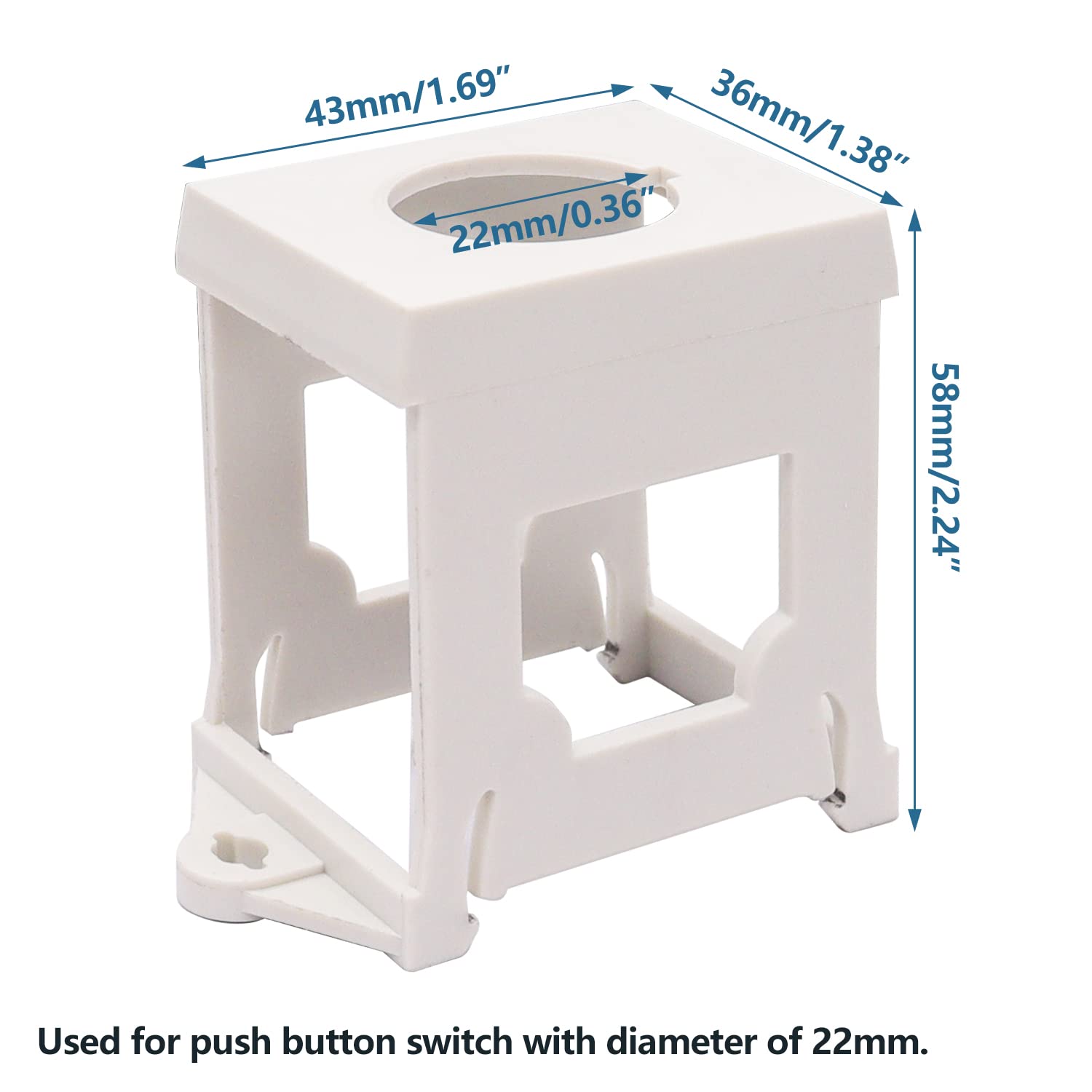 Lot De 4 Supports Pour Rail DIN - Adaptateur Pour Interrupteur Bouton-poussoir 22 Mm, Potentiomètre, Arrêt D'urgence