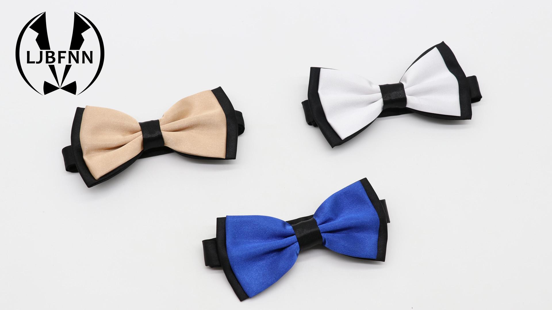 LJBFNN Bow Ties for Men, Clip on Black Bowtie, Pre-tied Adjustable