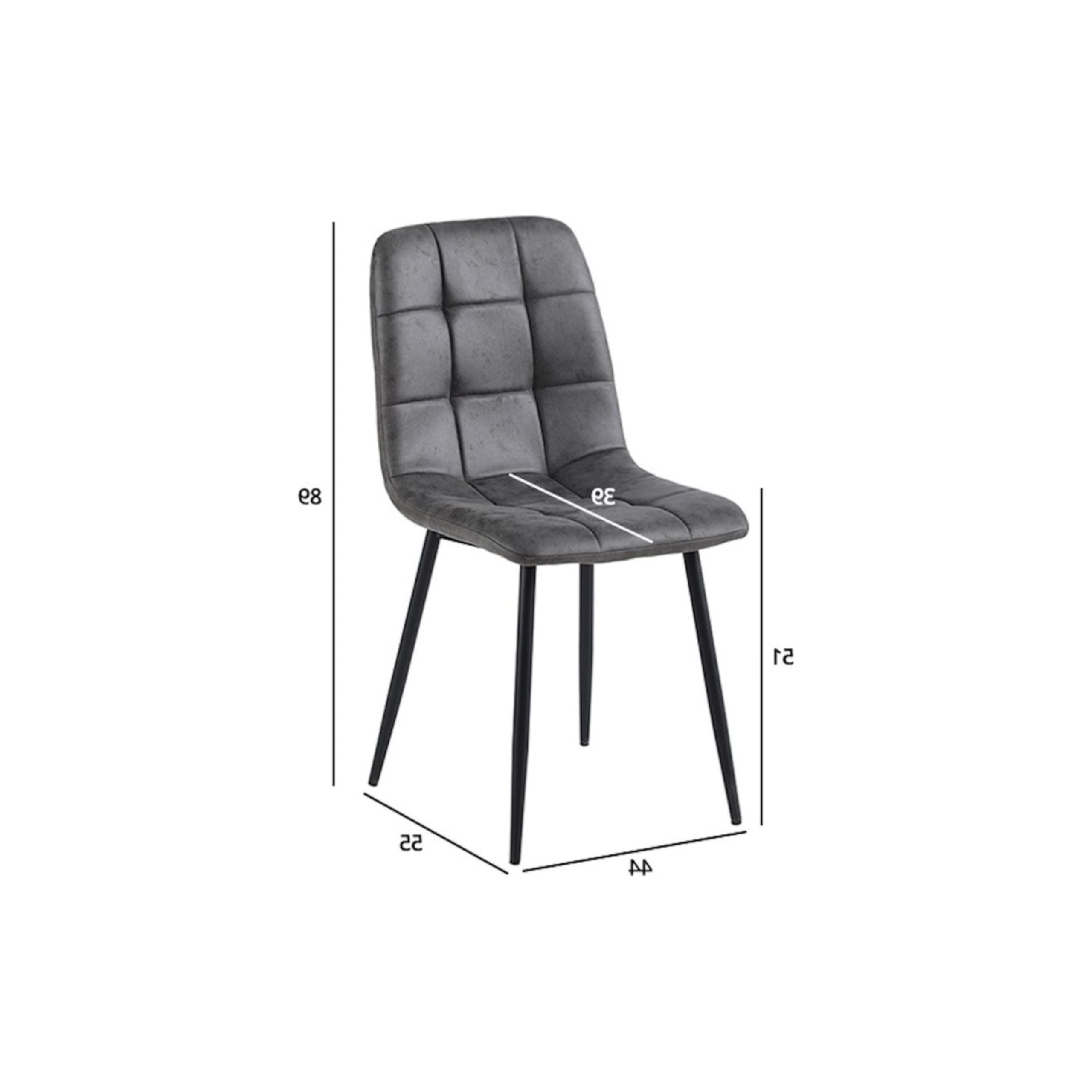 Chaises de Salle à Manger Ela, Lot de 2, Anthracite, Microfibre, Chaise de Cuisine, Pieds en métal Stable, Chaise Chambre à Coucher, Chaise Salon