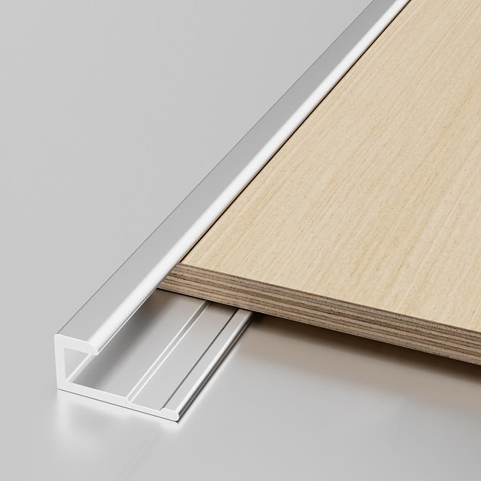 Striscia Di Chiusura A Forma Di C Per Pannelli Murari - 3 Pezzi Da 100cm, Bordo Piatto In Alluminio, Copertura Decorativa Per Pavimento E Bordo Di Piastrelle(Argento,10.50mm)