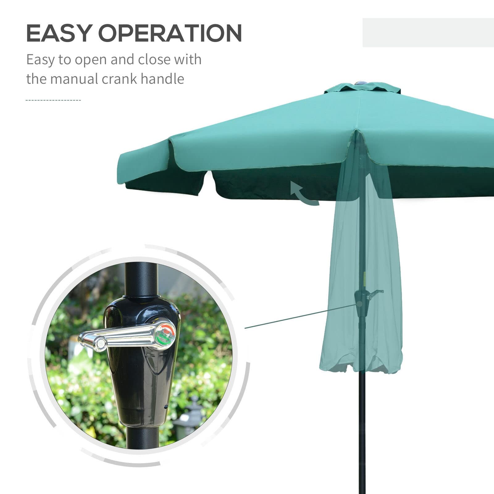 Ogród Parasol Outdoor Parasol 2.7m Patio Parasol Garden Parasol z marszczeniem aluminium słup z korbą mocny centralny parasol ogrodowy Garden Parasla