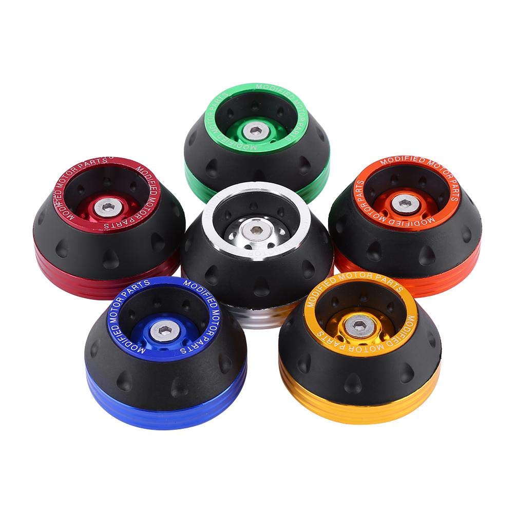 Curseurs de Cadre de Fourche, curseurs de Cadre de Roue de Fourche Avant en Aluminium CNC Moto Protection Contre Les Chutes Scooter cyclomoteur(Orange)