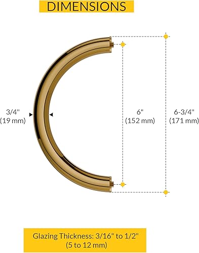 Miniatura 46 de BRIXWELL HC-6BTB-ACP - Manija de puerta de ducha de estilo circular de centro a centro de 6 pulgadas, montaje trasero con cobre antiguo