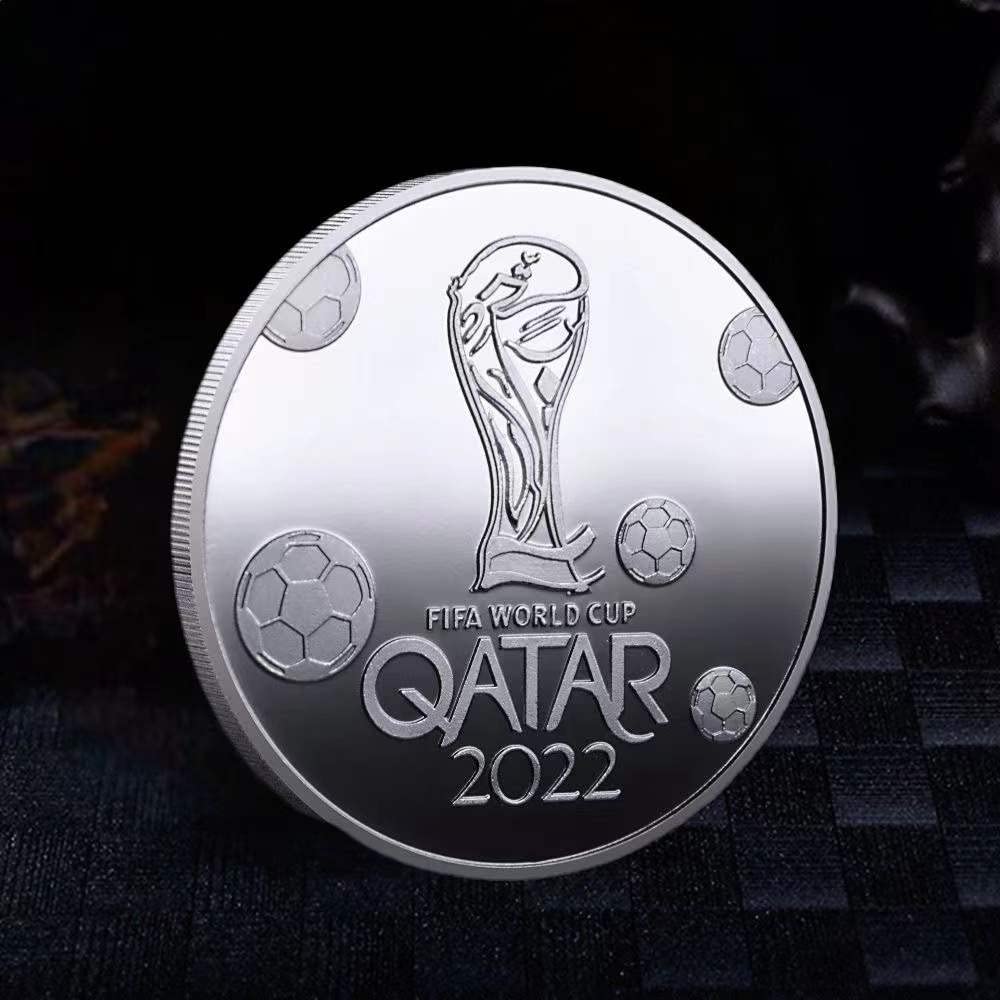 FXWYCJ 2022カタール サッカー ワールドカップ ゴールドコイン めっきめっき ぎんめっきコレクションコイン 保護ケース付き 趣味の雑貨  重量感あり 金メッキ (金)