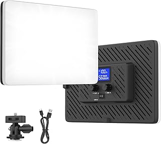 Luz LED de vídeo, Cámara de luz portátil con 4000mAh batería Recargable, Stepless Regulable 2500-8500K Foto Video Luces para Al Aire Libre Interior Fotografía Streaming en Directo Filmaciones