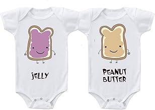 Baby Bodysuit Peanut Butter Jelly Twins Funny Cotton Boy & Girl Clothes White