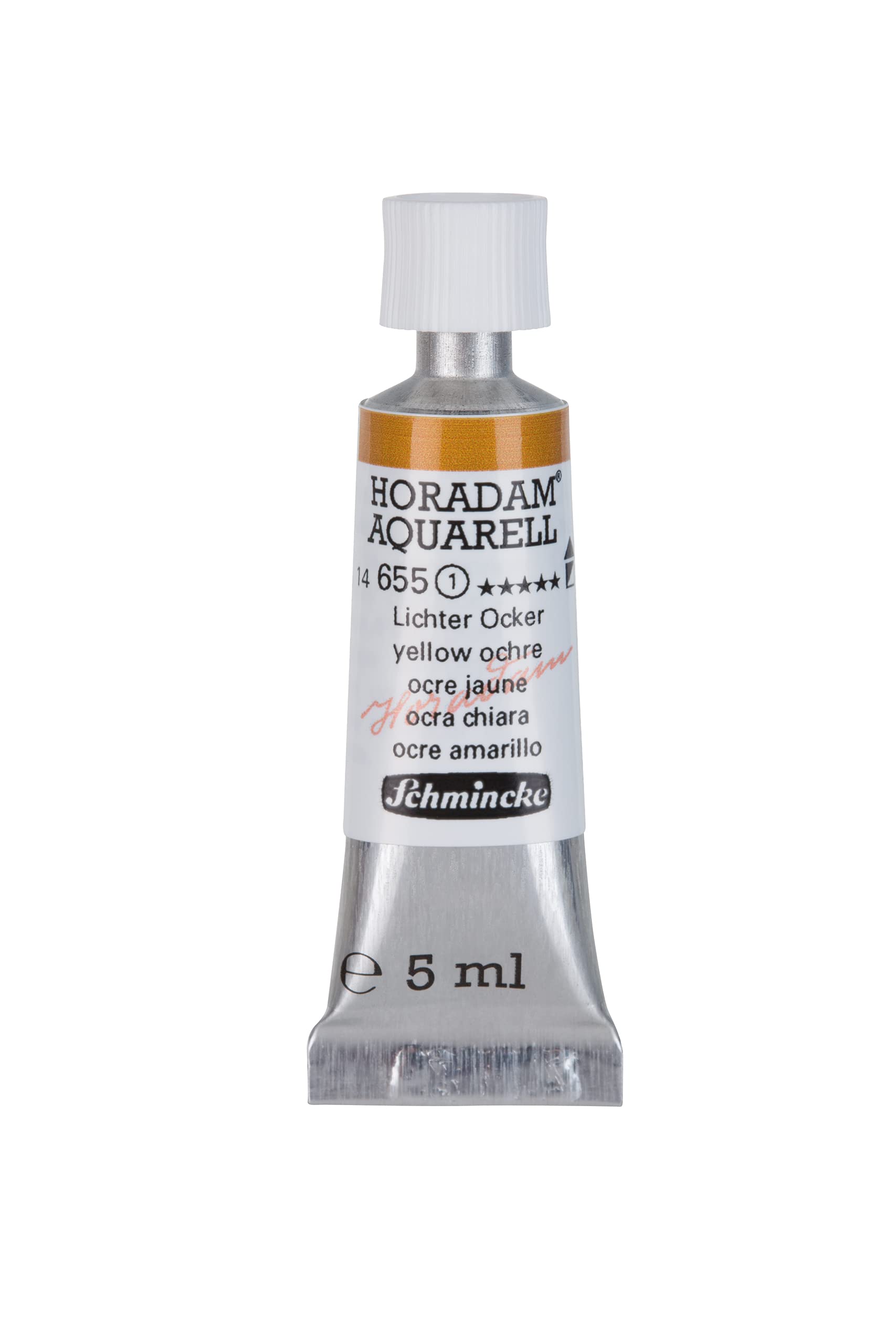 Schmincke 655 Yellow Ochre - Horadam® Aquarell - Finest Artists' Watercolours, Yellow Ochre - 5 Ml