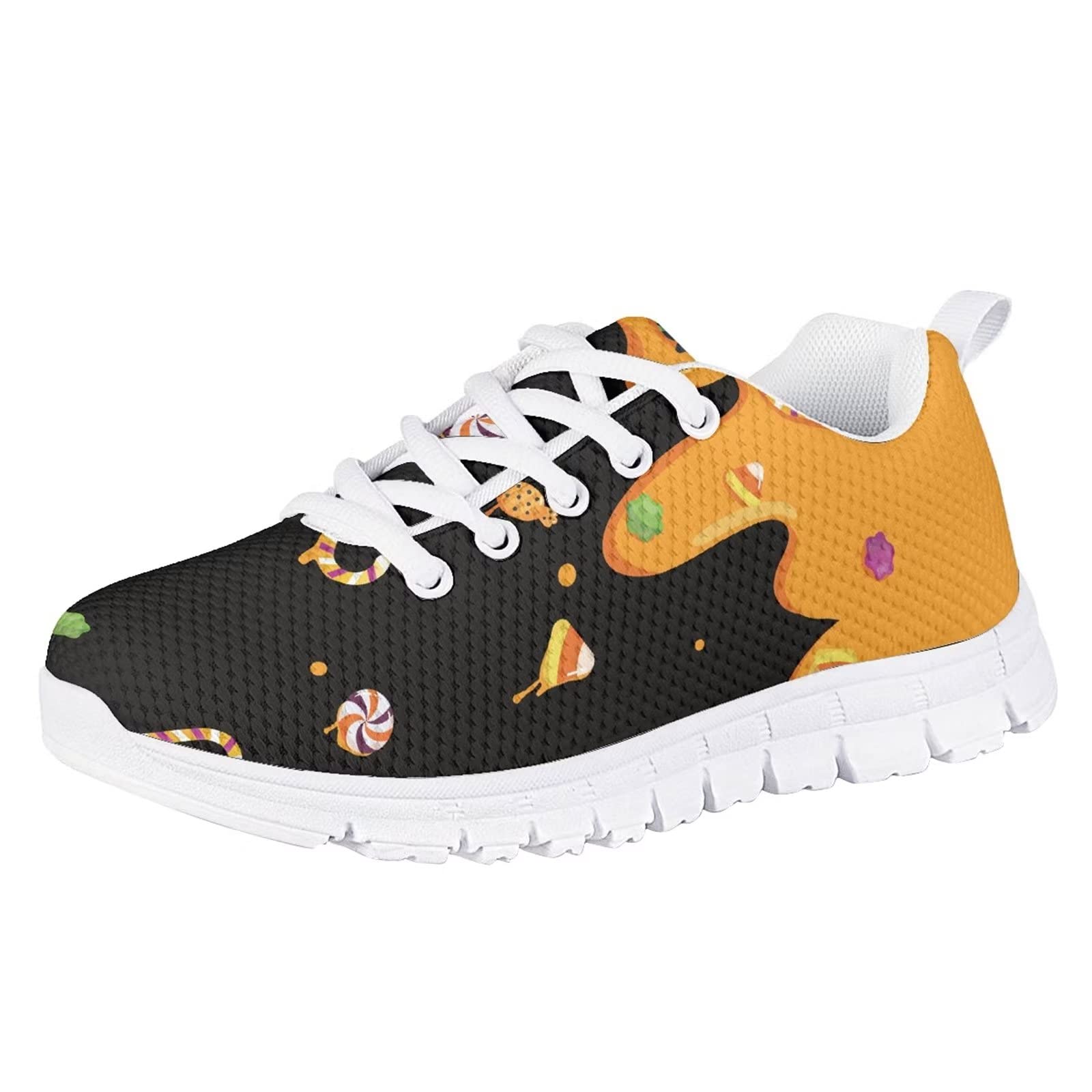 Zapatillas deportivas de gimnasio para niñas, zapatillas de correr para caminar, zapatos de malla con cordones, zapatos blancos ligeros y transpirables, candy, 32 EU