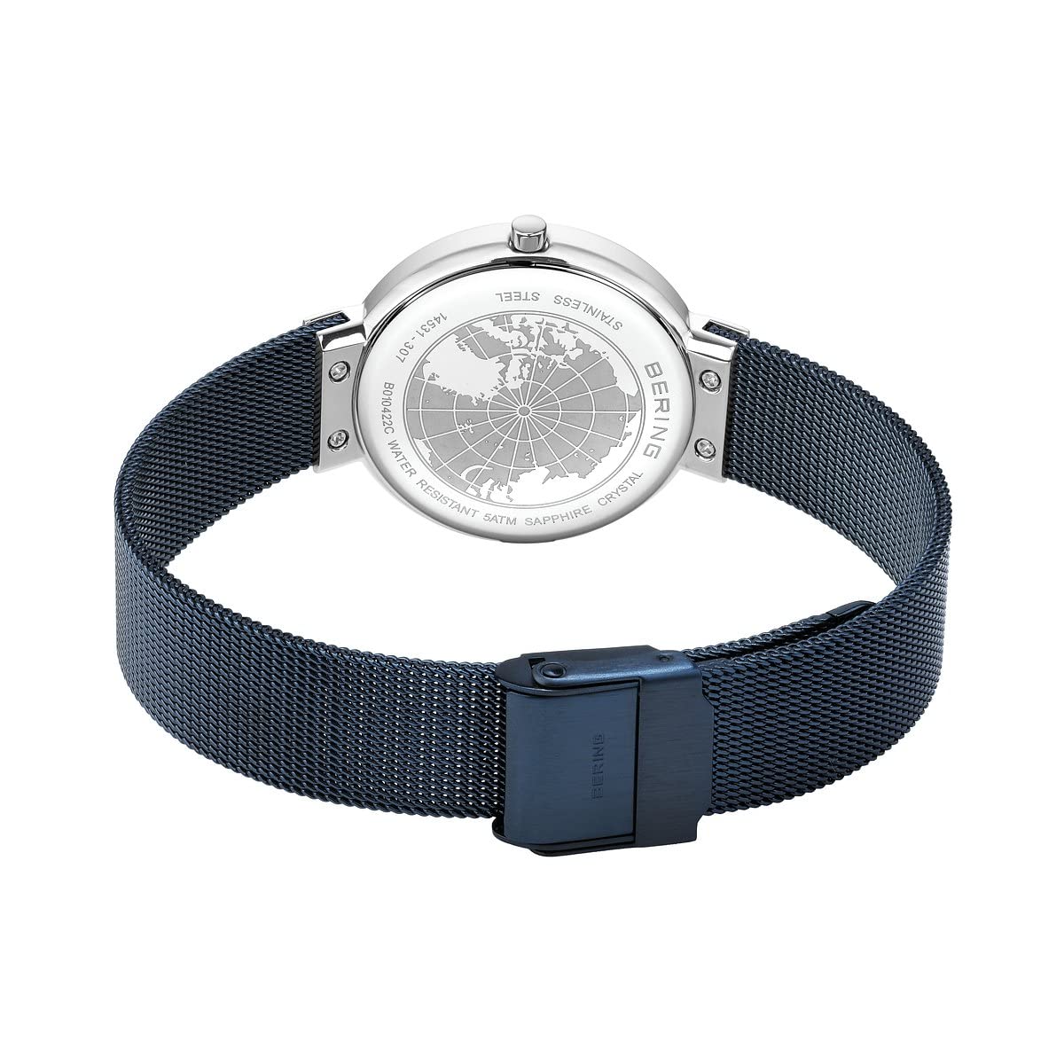 Bering Damen Quarz Uhr | Armbanduhr 31 mm Edelstahlgehäuse und Zifferblatt | Milanaisearmband | Saphierglas | 5 ATM | 14531