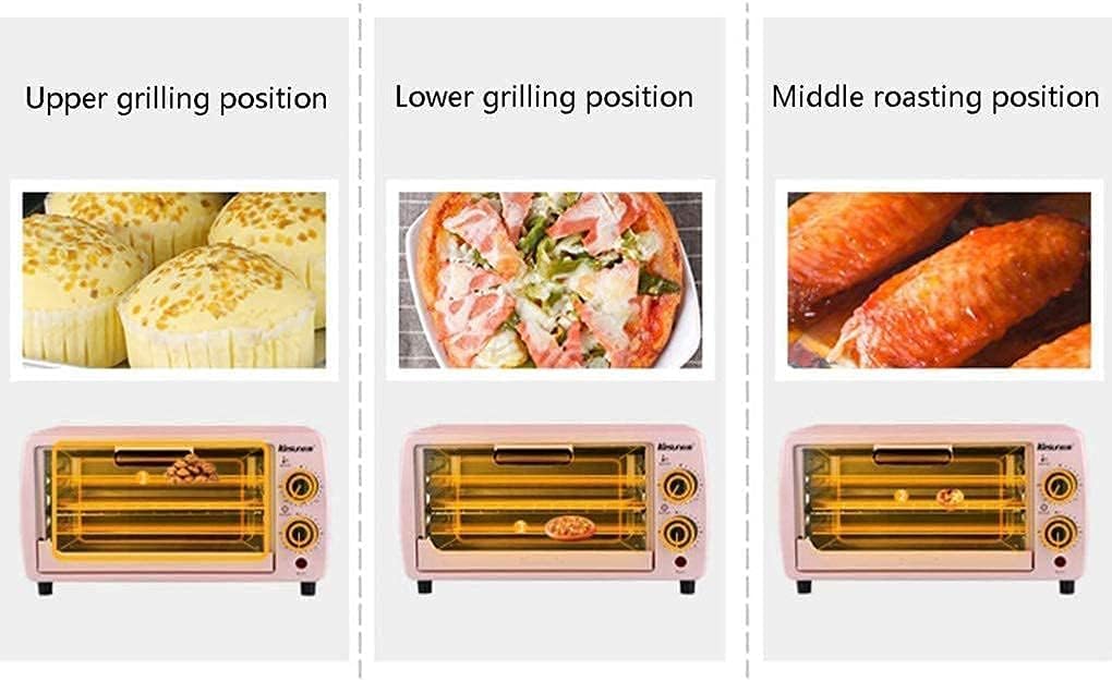 Forno elettrico,Forno a convezione Mini forno 9L, temperatura regolabile da 0 a 230 ℃ e timer da 60 minuti, forno elettrico per cottura domestica a 3 strati, forno tostapane a convezione intera