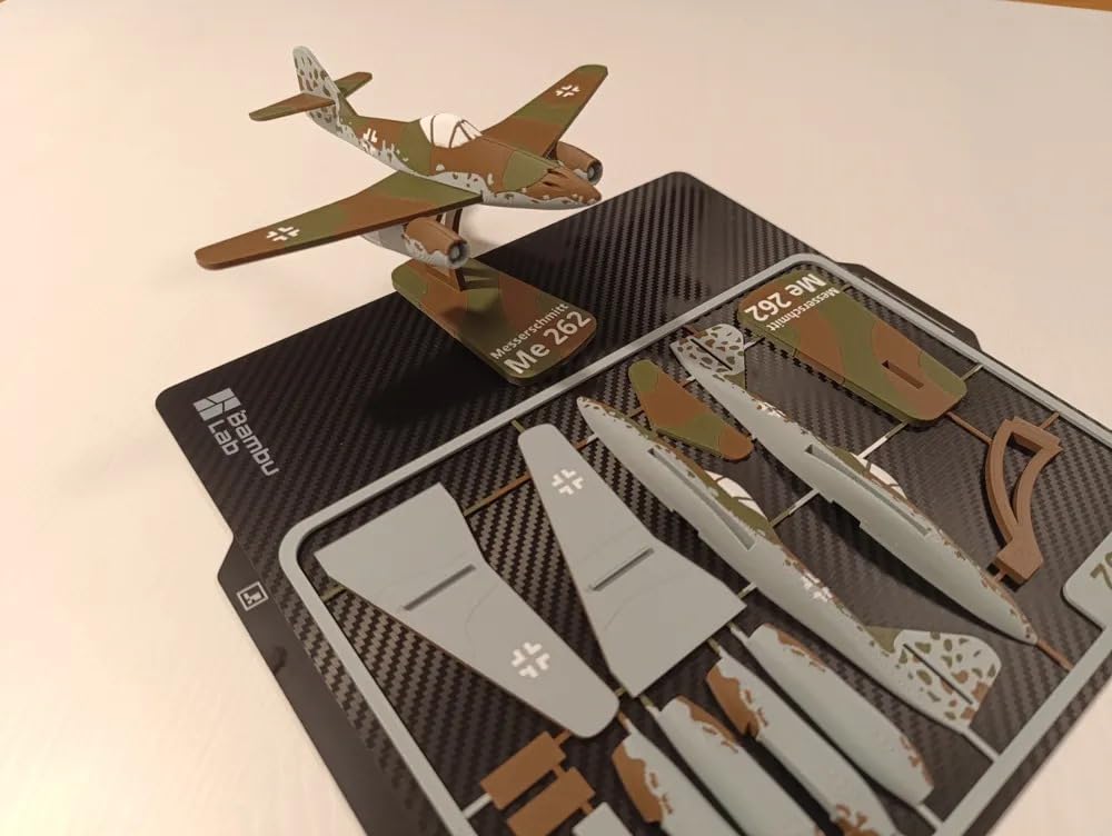 BHISRA FAB 3D PlasticModel Kit Me 262 Aircraft, DIY Assembly Military Plane Display Set with Carbon Fiber Base-image-33