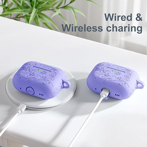 Miniatura 6 de IMIVIO Funda para Airpods Pro de 2 generación y funda para Airpod Pro, cubierta de piel grabada con girasol compatible con Apple Airpods Pro 2 USB