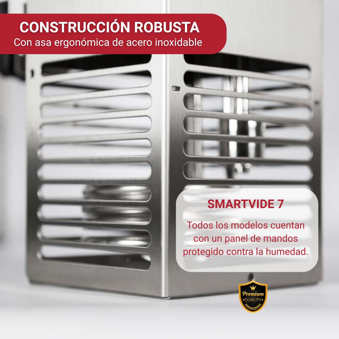 YOMMAK Cocedor Sous Vide Profesional Sammic Smart Vide 7 Premium | Roner Cocina Baja Temperatura | 56L 2000W Bluetooth | Roner Cocina al Vacío de Alta Precisión | Slow Cooker Circulador de Inmersion