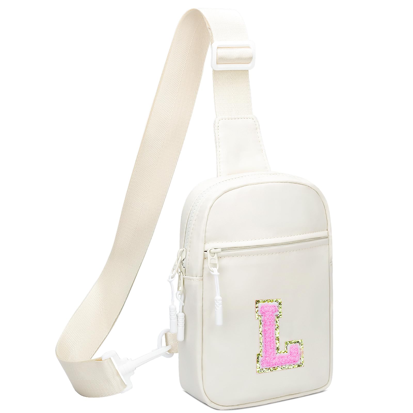 KKXIU Gifts for 6 7 8 9 10 11 12 Year Old Girls Initial Sling Bag Trendy Crossbody Fanny Pack for Teens
