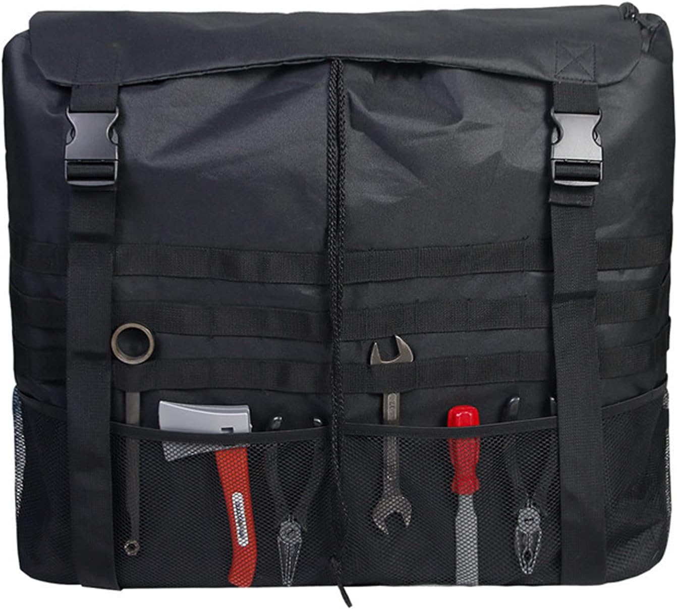 yusvwkj Outdoor travel large capacity tool storage bag car spare tire rear support Oxford cloth fabric is waterproof and wear-resistant for Fishing Hiking Hunting Travelling-Black