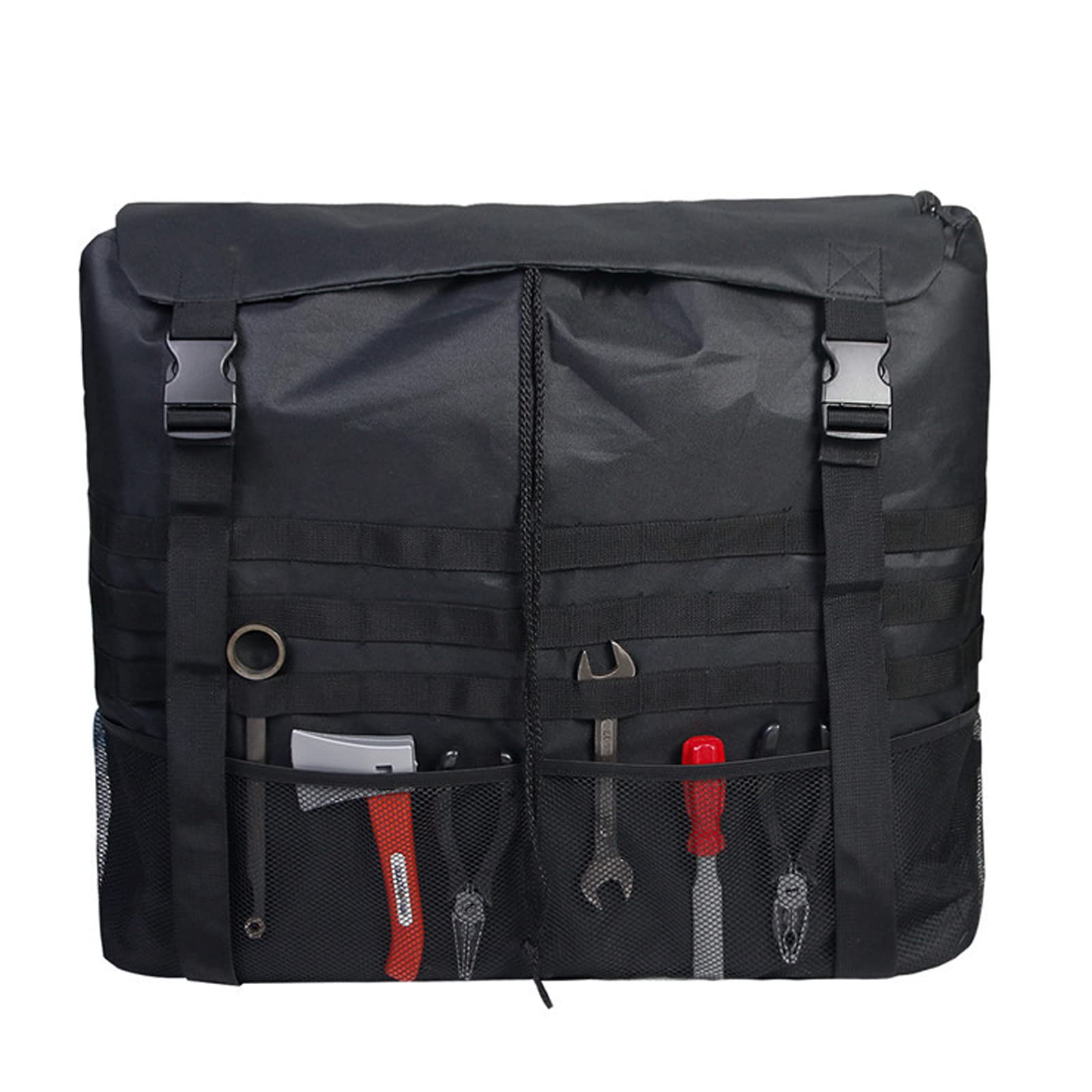 yusvwkj Outdoor travel large capacity tool storage bag car spare tire rear support Oxford cloth fabric is waterproof and wear-resistant for Fishing Hiking Hunting Travelling-Black