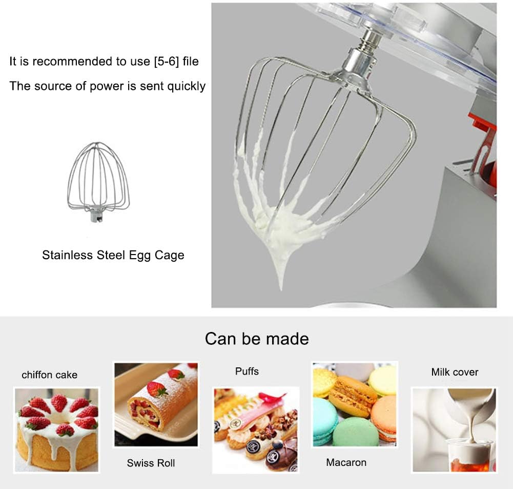 Stand Mixer 6.6-QT 1500W 6-Speed Tilt-Head Food Mixer Kitchen Electric Mixer with Power Hub Red