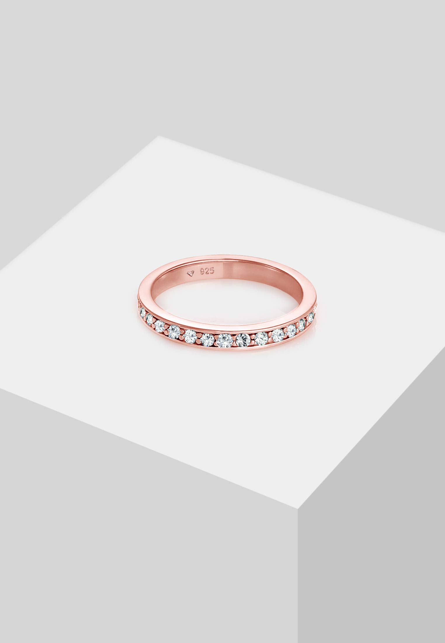 Elli Ring Damen Band Memoire mit Kristallen 925 Silber