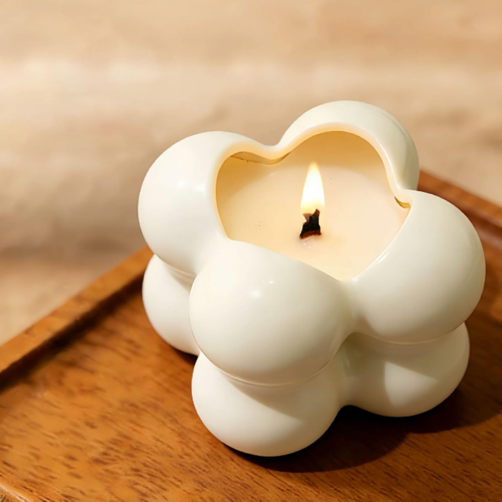 Squisito Candele in ceramica Candele moderne in barattolo riutilizzabili realizzate con cera di soia e oli essenziali di lunga durata tranquillo(Cedarwood)