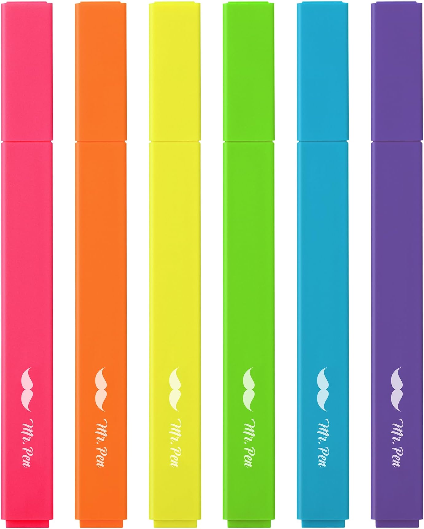 Aesthetic Highlighters, 6pcs, Chisel Tip, Vibrant Colors, Assorted Colors, No Bleed Cute Highlighters and Pens for Bible Pages, Fluorescent Highlighter